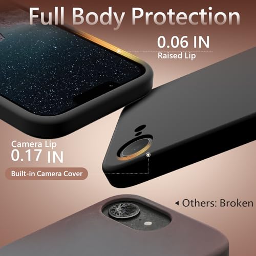 Image of FireNova Magnetic for iPhone 17e Case /iPhone 16e Case, Compatible with MagSafe, [Silicone Camera Protection] Microfiber Lining Phone Case, 6.1 inch, Space Gray