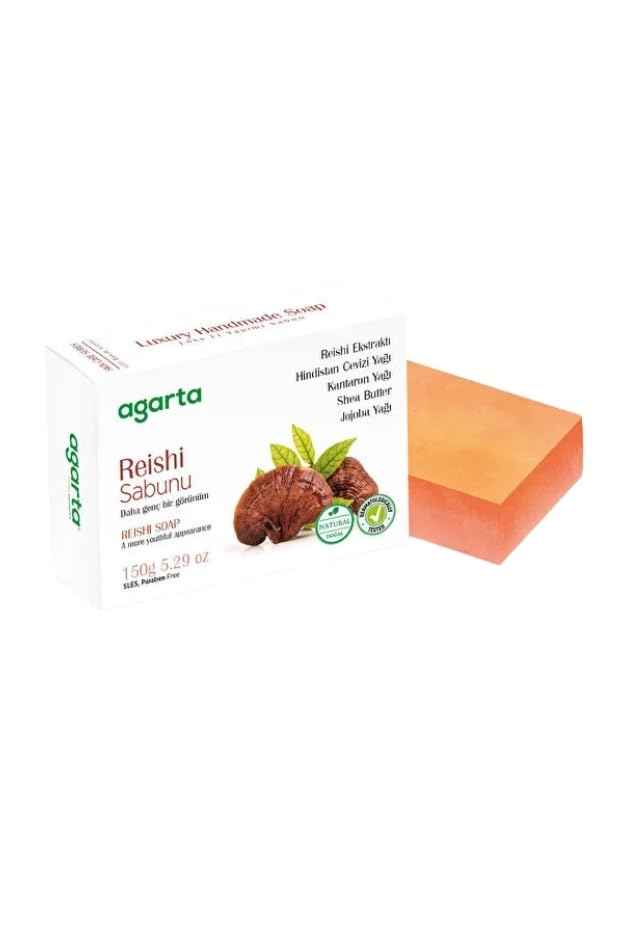 Natural Reishi Soap Bar – Gentle Cleansing for Refreshed, Smooth & Balanced-Looking Skin, Botanical Daily Care, Handmade Formula – 5.29 oz