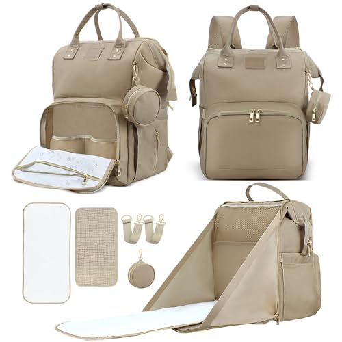Image of Baby Diaper Bag with Changing Station for Moms Dads - Large Capacity Organizer for Girls Boys a Stylish Waterproof Travel Backpack with Durable Functional Design perfect for Baby Registry.
