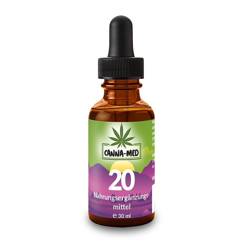 CANNA-MED - Premium Nr. 20 mit 30ML (750 Tropfen) extra starkes und hochdosiertes Hanfsamenöl - Vital Hanfsamenöl - 100% Natur - Hanftropfen mit Omega 3-6-9