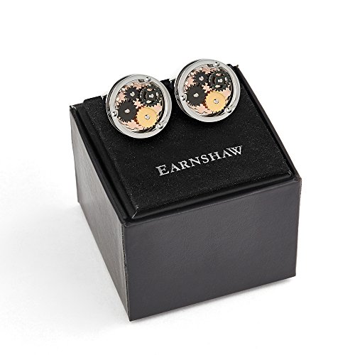 Thomas Earnshaw ES-002-C1 Mens gear staal manchetknopen - Image 4