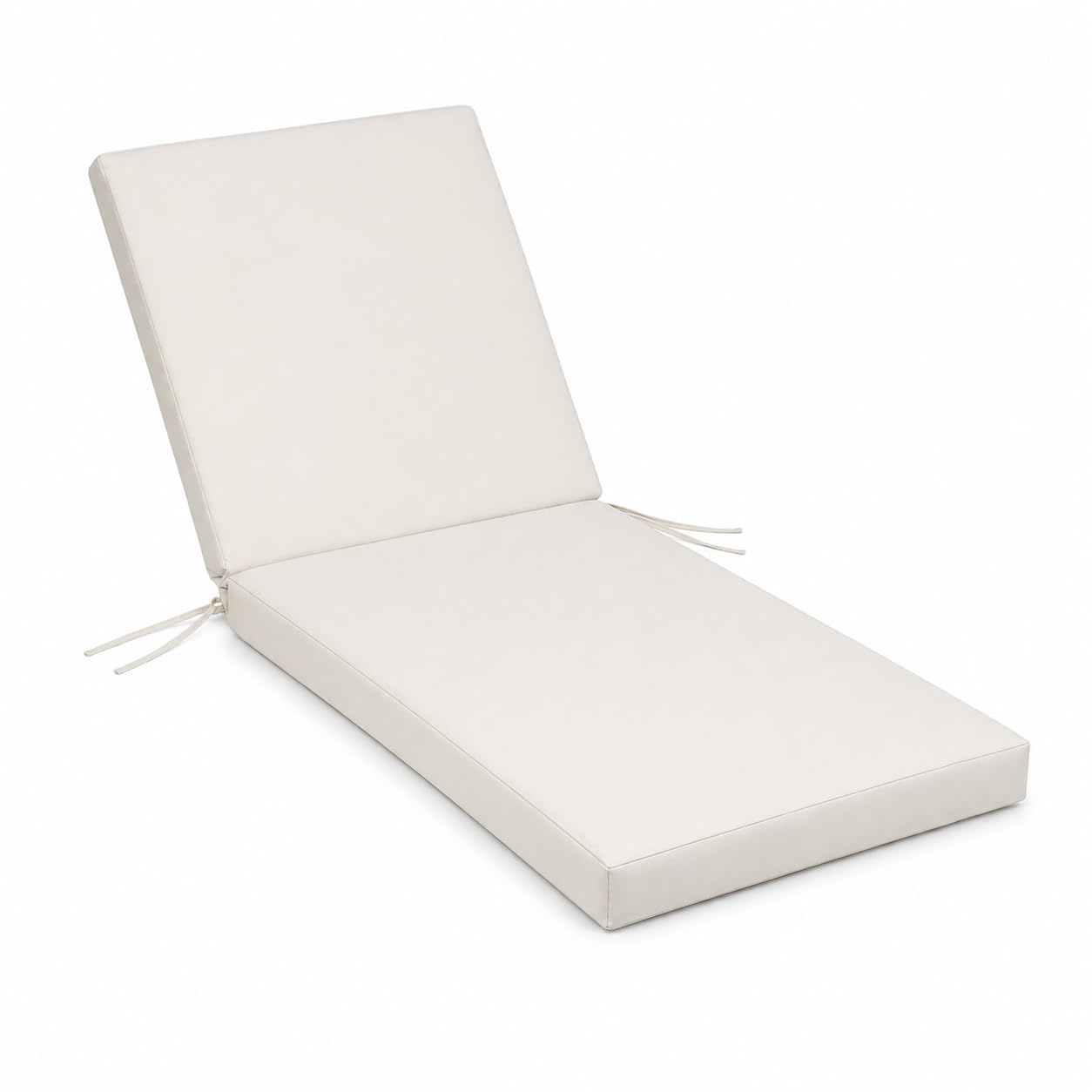 Cuscino Premium per Lettino Prendisole 190x60 cm | Schienale Reclinabile, Imbottitura Comfort e Laccetti | Ideale per Giardino, Piscina e Outdoor (Avorio)