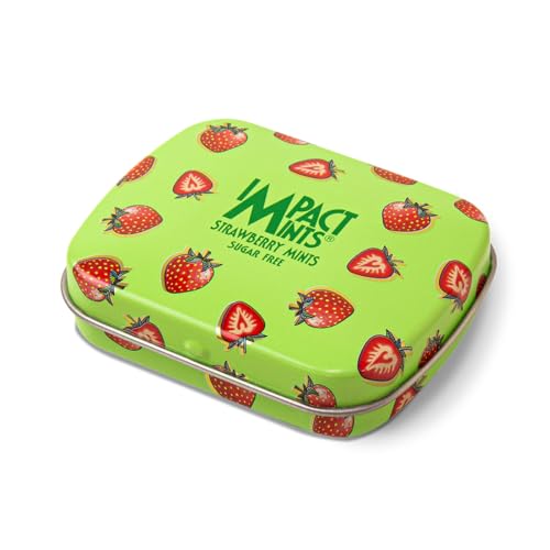 Image of IMPACTMINTS Sugar-Free Mints Strawberry Flavor 14G, For Everlasting & Pleasant Breath, Product Of Germany, Pocket Friendly Mints In Classic Tin Packaging