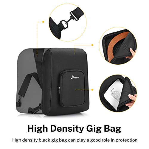 Donner Lyre Harp, 16 Metal Strings, Mahogany Body and Copper Saddle DLH-003 Lyre Harp with Tuning Wrench, Spare String Set, Gig Bag, Manual, Ancient Greece Style, Black, DLH-003