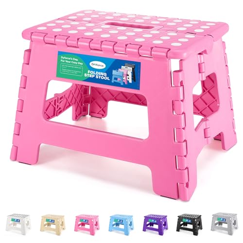 Dyforce Folding Step Stool 9 Inch, Kids Step Stool, Heavy Duty Step Stools for Adults, Compact Foot...