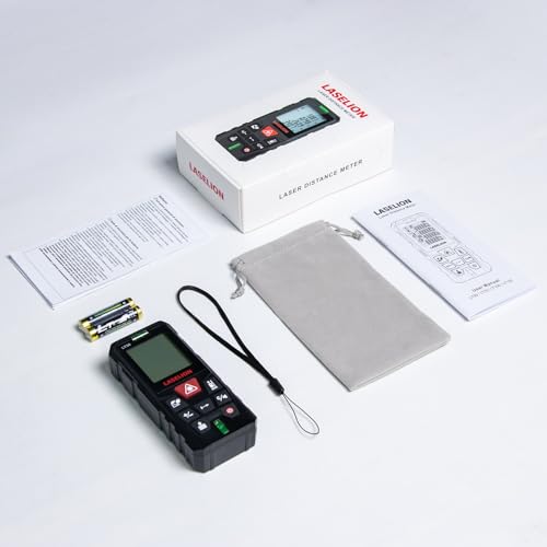 LASELION LT50 Laser Entfernungsmesser – 50m Reichweite, Hohe Genauigkeit, Mehrere Messmodi, Eingebaute Wasserwaage und Stummschaltungsfunktion