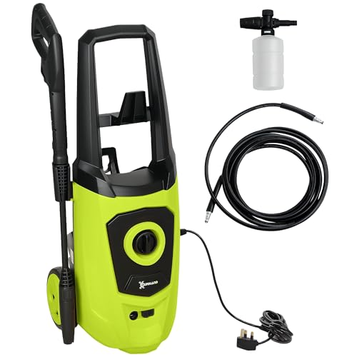 DURHAND 1800W High Pressure Washer, 150 Bar Pressure, 510 L/h Flow, High-Performance Portable Power Washer Jet Wash Cleaner with 6M Hose and Hose Reel for Garden, Car, Furniture, Green