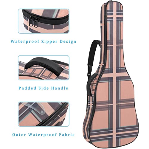 Housse imperméable pour guitare acoustique avec double bandoulière et poche Motif écossais rétro, Multicolore 01., 42… - Les Beatles, Paul McCartney, John Lennon, RIngo Starr, George Harrison Housse imperméable pour guitare acoustique avec double bandoulière et poche Motif écossais rétro, Multicolore 01., 42… – Image 5