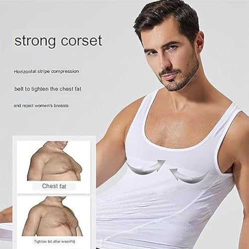 Shaperluv for Men, Shaperluv Tank 2.0 Mens Big and Tall, Male Compression Shirt Shaper Luv (Black+Grey,2XL)4