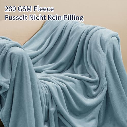 PHF Kuscheldecke Flauschig Fleecedecke 230x270cm - Oeko-Tex Weich Warm Wohndecke, 1PC Decke Blanket für Couch Sofa Bett… – Ansicht 3