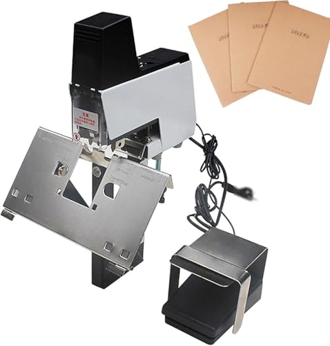 EORNYHQMY Grapadora De Libros De Pedal, Máquina Automática De Encuadernación De Silla De Montar, Presión Ajustable De 9 Niveles, para Escuelas, Oficinas