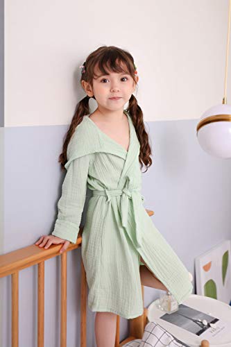 Image of TADO MUSLIN Organic Cotton Toddler Bathrobe, Soft and Breathable Baby Robe for Kid, Boy& Girl Hooded Robe Muslin