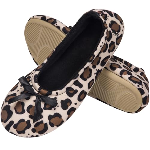 EverFoams Women's Satin Memory Foam Ballerina Slippers Cute House...