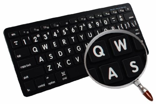Mac Ns English Large Lettering Non-Transparent Keyboard Labels Black Background (Upper Case) For Desktop, Laptop And Notebook #TOP7