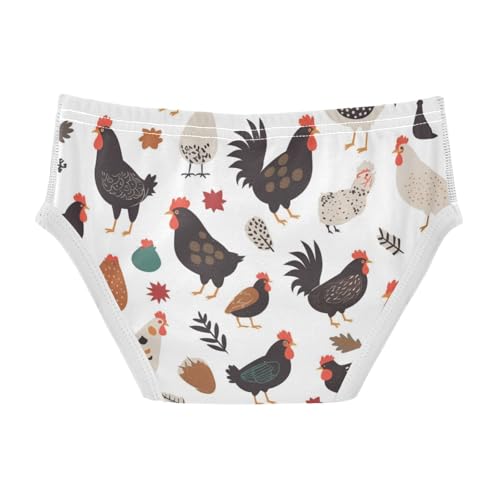 KLL Chicken Black and White Little Boys Pure Cotton Briefs Breathable Undies2