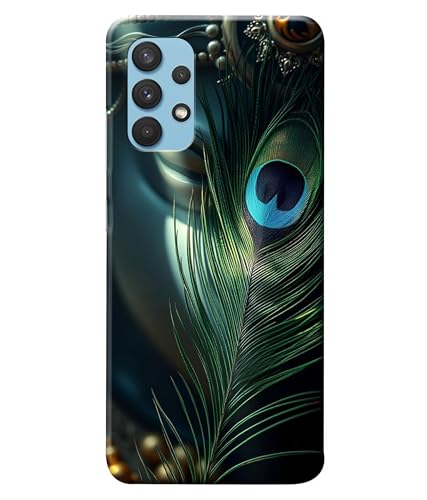 Image of Lord Krishna Mor Pankh Printed Hard Back Case Cover Compatible for Samsung Galaxy A32 (Multicolor) - D1663
