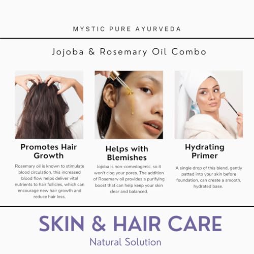Image of Jojoba and Rosemary oil Combo For Promoting Hair Growth, Deeply Nourish and Hydrate Scalp 100% Pure & Natural (30 Ml+15 Ml) Pack of 2