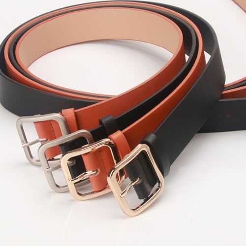 Women Leather Belts, Leather Belt for Jeans Pants Dresses, Ladies Belt Square Buckle Waist Belt for Women, Metal Buckle4