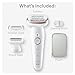 Braun Epilator Silk-épil 9, Hair Removal Device, Women Shaver & Trimmer, Pivoting Head, Wet and Dry Epilator, Includes Shaver Head and Trimmer Comb, SES9-030