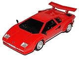 Aus Metall mit Plastikteilen alles-meine.de GmbH Lamborgihini Countach LP500 Coupe Rot 1/43 Modellcarsonline Modell Auto mit individiuellem Wunschkennzeichen
