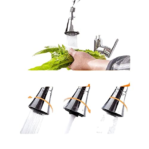 Image of 360 Degree ABS Plastic Tap Aerator Saving Sprayer Head Water Swivel Faucet Extender Rotatable Bubbler 2 Modes for Bathroom Kitchen (Short)