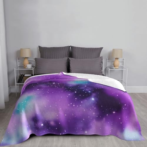 Couverture douce violette imprimé galaxie toutes saisons - 6