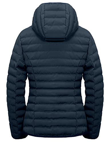 Little Donkey Andy Women's Warm Waterproof Puffer Jacket Hooded Windproof Winter Coat With Recycled Insulation Upgraded Dark Blue S #TOP1