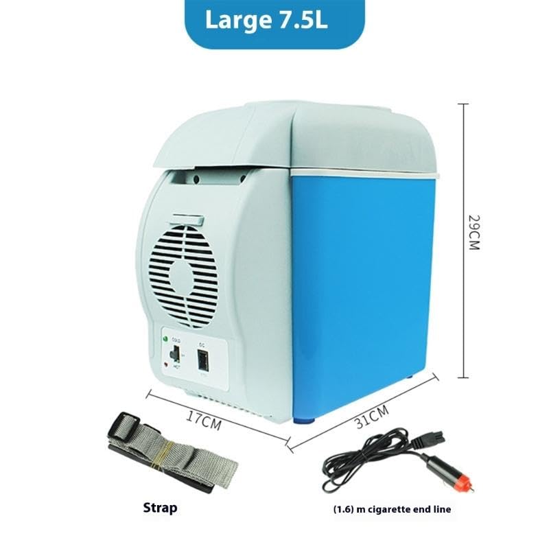 Generico 7,5 l przenośny mini chłodnica samochodowa i ogrzewacz | 12 V DC / 110 V AC podwójne napięcie lodówka samochodowa | Compact Electric Cooler Box do samochodów, sypialni, na kemping, do biura i