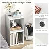 2 Stackable Cubes Bookcase, Wooden Cubby Storage Organizer with Anti-Tipping Device, Small Book Shelf for Small Space, Combination Square Bookshelf Cubes (1, White)