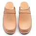 Sandgrens Handmade Swedish Wood Clogs for Women, High Rise Mule US 9-9.5 | Maya Ecru Veg Tan LT, EU 40
