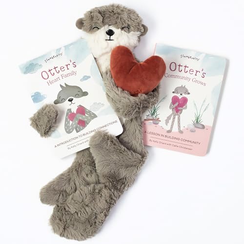 Image of Slumberkins Otter Snuggler & 2 Board Books Complete Set Bundle | Promotes Family Bonding, Building Connections & Acceptance | Social Emotional Learning (Otter Snuggler Plush + 2 Board Books)