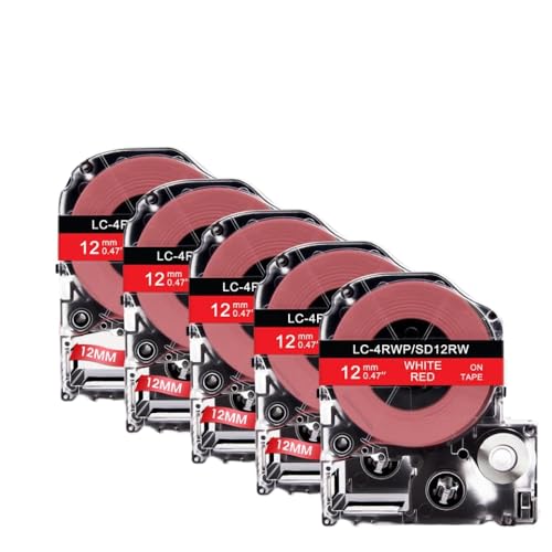 ���x���e�[�v SC12YWLK 4YBP LW300 LW400 �v�����^�Ή� 5�� 12mm �C�G���[ SS12KW(White on Red)