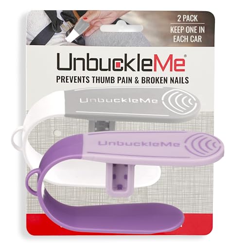 Image of UnbuckleMe Car Seat Buckle Release Tool - Gray & Purple 2 Pack - Buy one for Each Car or Give One to a Friend
