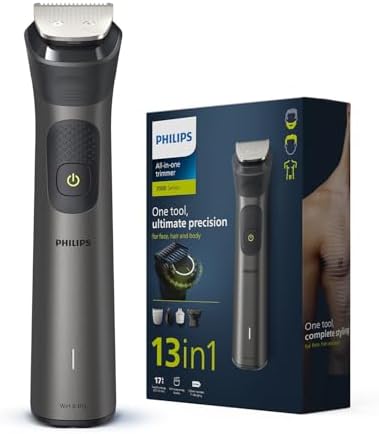 Philips India's No.1 Men's Trimmer | Pro Beardsense Technology | Precision Trimming |13-In-1 Modern Man Kit -Face,Body & Private Parts | 3 Year Warranty I 120Min Runtime I MG7920/65,Gray