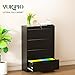 Yukimo 4 Drawer Lateral File Cabinet, Metal File Cabinets for Home Office with Lock, Large Filing Storage Cabinet Printer Stand, Steel Wide File Cabinet for Legal/A4/F4/Letter,Require Assembly, Black