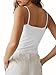 Tankaneo Womens Sexy Deep V Neck Top Sleeveless Backless Spaghetti Strap Tank Top Casual Basic Cami Top White, Large