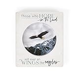 P. Graham Dunn Hope Soar Eagles Grey Mountains 6.5 x 5.5 Wood Tabletop Plaque