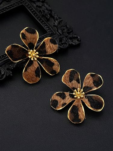 Plush Leopard Earrings for Women, Fashion Sophisticated Floral Personality Earring Unique Exaggeration Gift Jewelry2