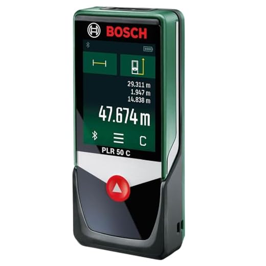Bosch Medidor de distancias digital PLR 50 C, función de app, 3 pilas AAA, bolsa, alcance: 0,05 - 50 m