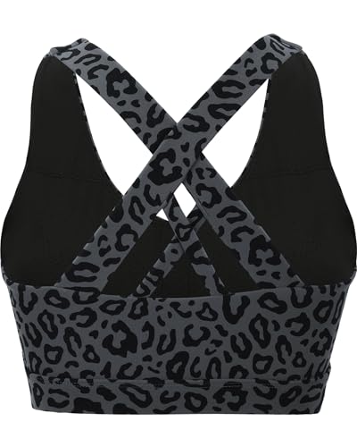 RUNNING GIRL Sports Bras for Women,Padded Strappy Sports Bras Criss-Cross Back Medium Support Sports Bras with Removable Cups