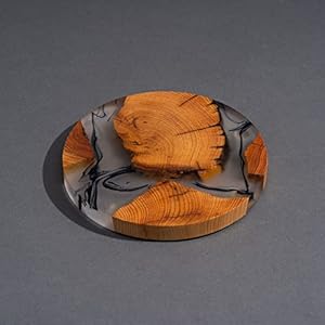 Drink Coaster Set, Wooden Absorbent Coasters, Epoxy Resin Coaster for Coffee Table, Tabletop Protection Decor, Set of 6 With Holder Drink Coaster Set Wooden Absorbent Coasters Epoxy Resin Coaster for Coffee Table Tabletop Protection Decor Set of 6 With Holder