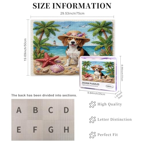 Rompecabezas de madera de 1000 piezas con acabado premium de beagle tropical 3