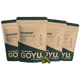 GOYU Soursop (Graviola) Extrakt Kapseln 500 mg Kombideal 4x 60 Capsules - Zuurzak - Graviola-Kapseln - Immunsystem - Glutenfrei - Vegan - Ohne Zusatzstoffe - Laborgeprüft - 60 Tage Vorrat pro Beutel -