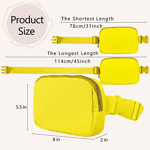 Image of VOROLO Fanny Pack For Women And Men Crossbody Bag Belt Bag Yellow | Adjustable Strap Graduation Gifts Lightweight Travel Running