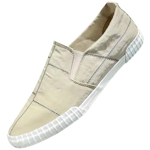 Mocasines de lona preppy para playa y verano con ajuste elástico cómodo