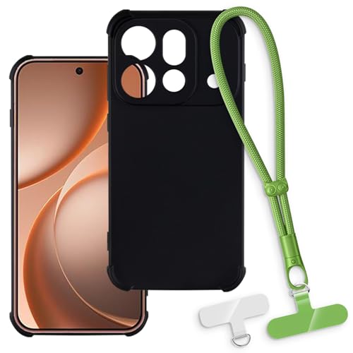 OAGELIM 2-in-1�ی�P�[�X�ƃ��X�g�X�g���b�v OPPO Find X9S Pro 5G China 2026 �Ƃ̌݊������� ���O���\�ȃ��j���[�h�t���d�b�J�o�[�A����~�ߕ����h�~�O���b�v�n���h�� (�u���b�N + �O���[��)