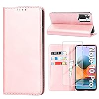 SUANPOT Cover per Xiaomi Redmi Note 10 Pro Blocco RFID Portafoglio Slot