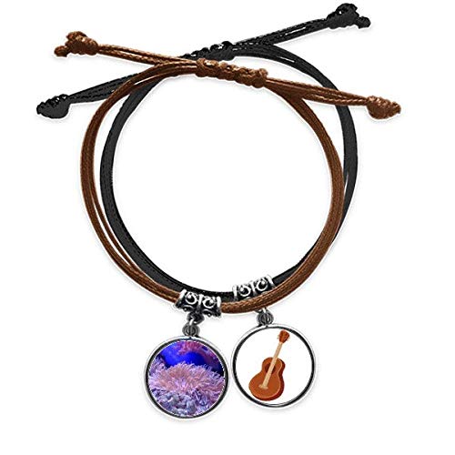 Pulsera cuerda mano coral marino DIYthinker pulsera cuero guitarra para festivales y uso diario