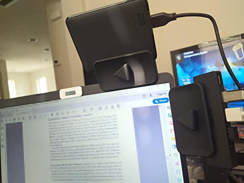 xcivi Side Mount Clip - Mount Your Phone or Tablet to Your Laptop or Monitor - Dual or Triple Display Bracket Connects Tablet/Smartphone (2Pack)