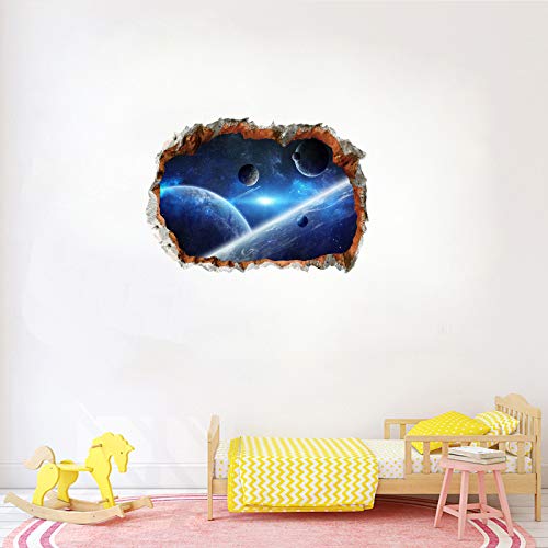 3 Pcs Universe Wall Stickers 3D Planet Galaxy Outer Space Nine Planet Window Decals Decorations Murals Wall Art Decorative Sticker For Kids Living Room Bedroom Nursery Playroom Party Decor Supplies #TOP4